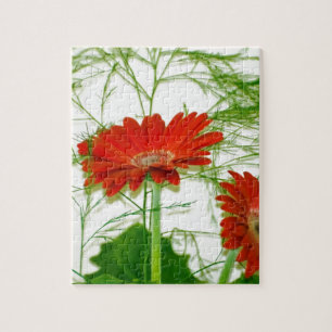 Rotes Blumen Puzzle