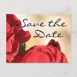 Rotes Blumen Save the Date Ankündigungspostkarte