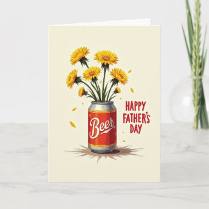 Rotes Blumen Vatertagskarte Karte