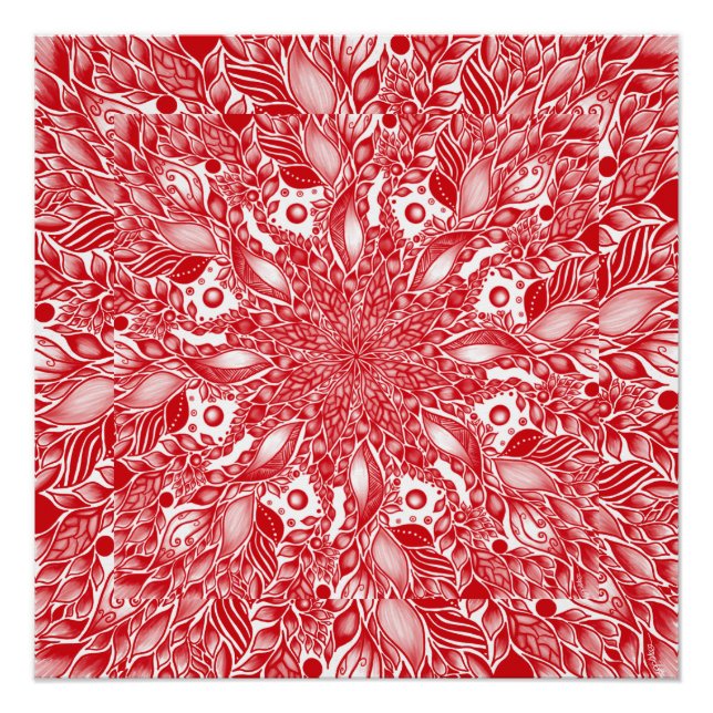 Rotes Blumenblatt Poster (Vorderseite)