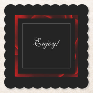 Rotes Blumendekor Modern Untersetzer