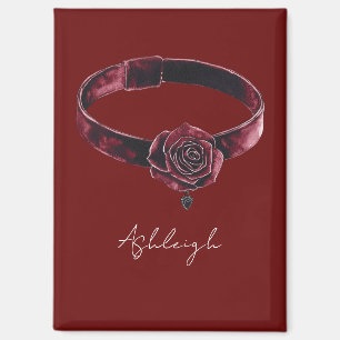 Rotes Blumenhalsband Kragen Magnet