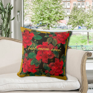 Rotes Blumenkissen Beste Mutter Aller Zeiten Kissen