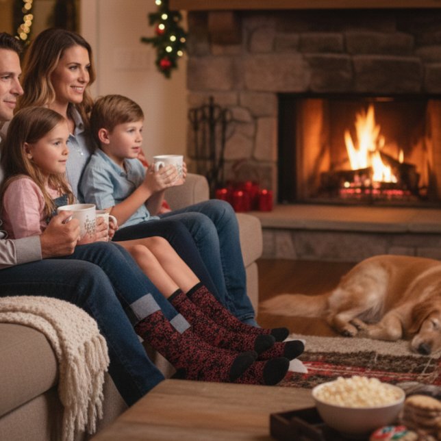 Rotes Blumenmuster auf schwarz Socken (Von Creator hochgeladen)