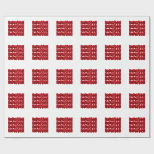 Rotes Blumenmuster Nahtloses Botanisches Design Geschenkpapier