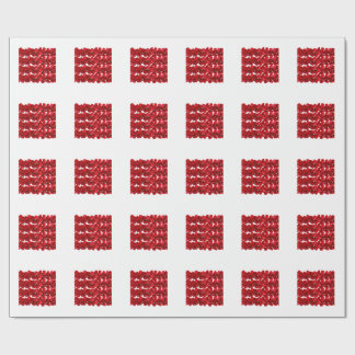 Rotes Blumenmuster Nahtloses Botanisches Design Geschenkpapier