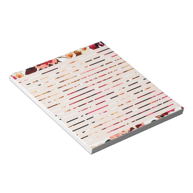 Rotes Blumenmuster Notizblock (angewinkelt)