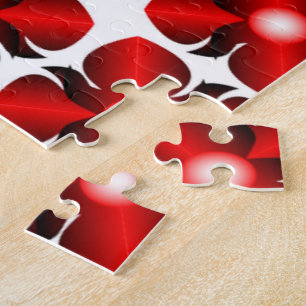 ROTES BLUMENMUSTER PUZZLE