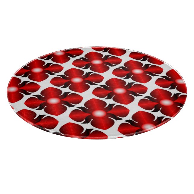 ROTES BLUMENMUSTER SCHNEIDEBRETT (Ecke)