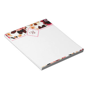 Rotes Blumennotizbuch Notizblock