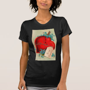 Rotes blutendes Herz Valentinsgruß Antique Postkar T-Shirt