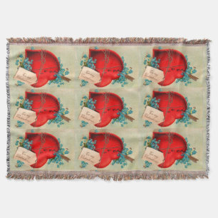Rotes blutendes Herz Valentinstag Antik-Postkarte Decke