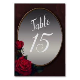 Rotes Blütenflor Silver Grau Mirror Party Tischnummer