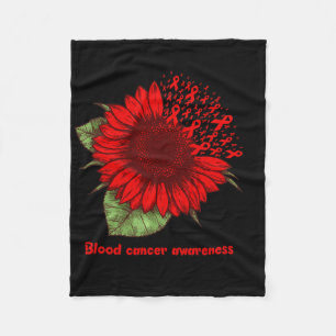 Rotes Blutkrebs-Bewusstsein Sonnenblumen-Geschenk Fleecedecke