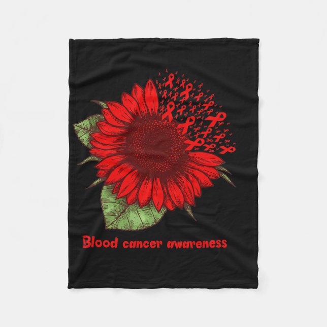 Rotes Blutkrebs-Bewusstsein Sonnenblumen-Geschenk  Fleecedecke (Vorderseite)