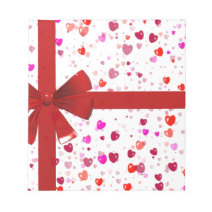 Rotes Bogen-Krawatten-Schicksals-Glückwunsch-Party Notizblock