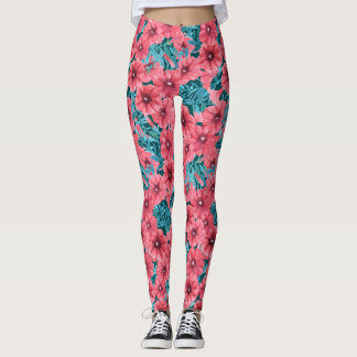 Rotes Bohnenmuster-Blume Leggings