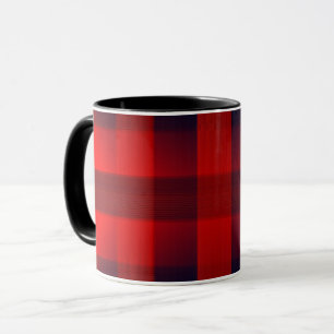 Rotes Bokeh-Buffalo-Karomuster Tasse