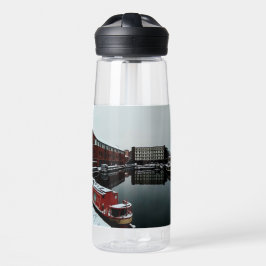 Rotes Boot, am Wasser Trinkflasche