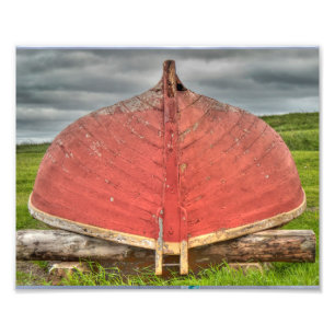 Rotes Boot auf der Festung Louisbourg Fotodruck