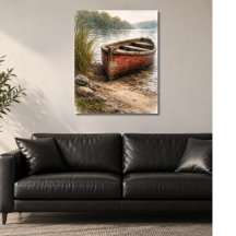 Rotes Boot im Sumpf