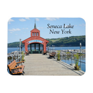 Rotes Bootshaus am Seneca-See Magnet