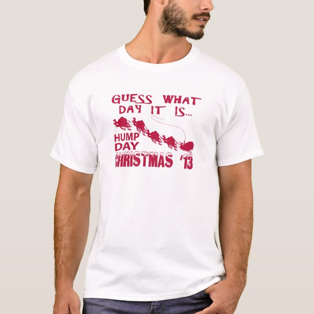 Rotes Buckel-TagesweihnachtsShirt T-Shirt (Vorderseite)