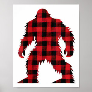 Rotes Buffalo Kariert Bigfoot Matching Family C Poster