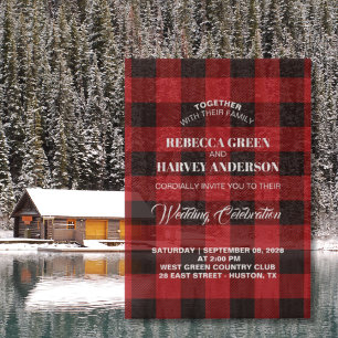 Rotes Buffalo karierte Lumberjack Winterhütte