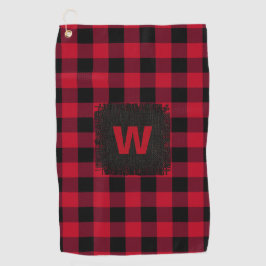 Rotes Buffalo-Kariertes Monogramm Golfhandtuch