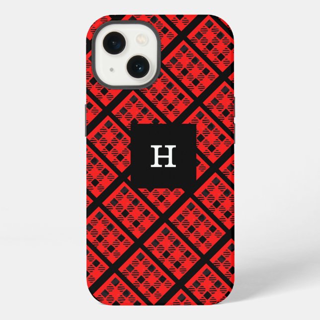 Rotes Büffel-Karo-iPhone-/iPad-Hülle iPhone Hülle (Rückseite)