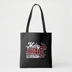 Rotes Büffel-Karo Weihnachtskreuz Vintage Xm