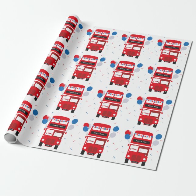 Rotes Bus-Packpapier Londons Geschenkpapier (Ungerollt)