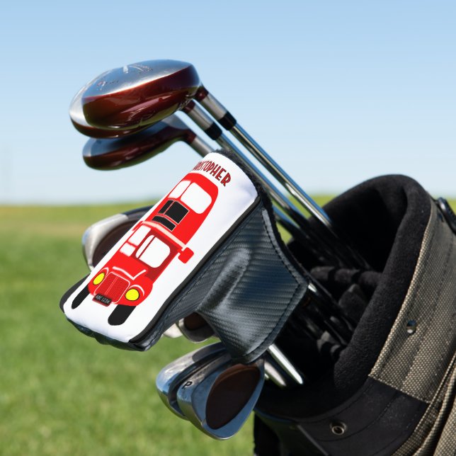 Rotes Busdesign Golf Headcover (In Situ)