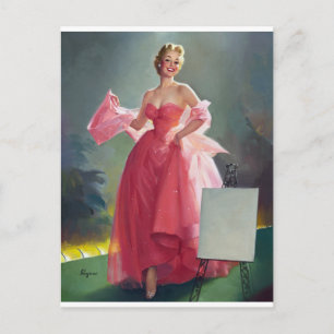 Rotes Button Postkarte