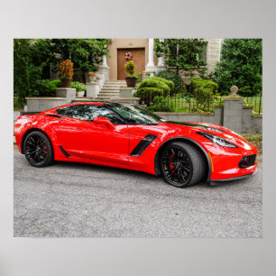 Rotes C7 Chevrolet Corvette Poster