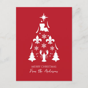 Rotes Cajun-Weihnachtsfest Feiertagspostkarte