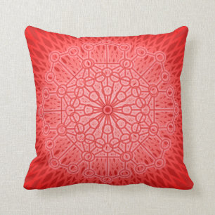 Rotes Chakra Mandala-Kissen mit heiliger Geometrie Kissen