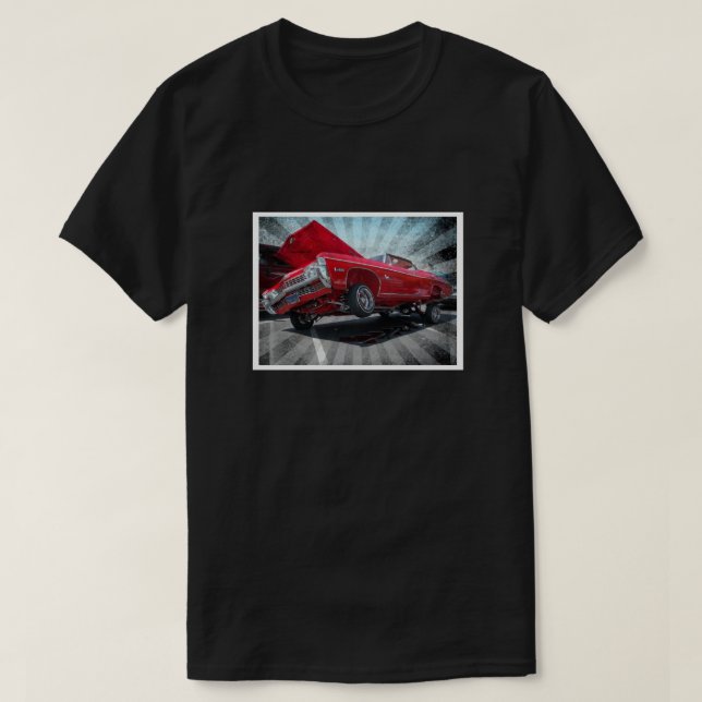 Rotes Chevrolet Impalalowrider-Klassiker-Shirt T-Shirt (Design vorne)