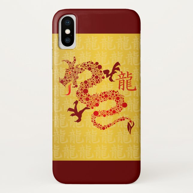 Rotes chinesisches Jahr des Drachen Case-Mate iPhone Hülle (Rückseite)