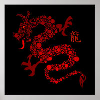 Rotes Chinesisches Jahr des Drachen