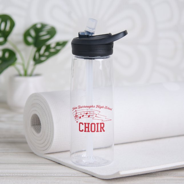 Rotes Chor-Logo und schicker Name mit Telefon Trinkflasche (Yoga (gedreht))