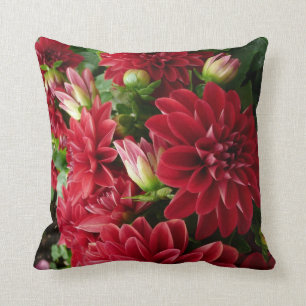 Rotes Chrysantheme pilliow mit Grünrückseite Kissen