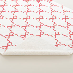 Rotes Coquette-Bogen-Gitter Weihnachten Sherpadecke