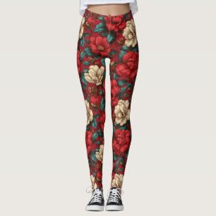 Rotes Crossfit Gardenien-Blüten-Geschenk für Fraue Leggings