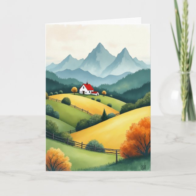 Rotes Dach Vatertagskarte Karte (Vorderseite)