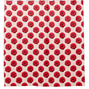 Rotes Dahlie-mit BlumenFoto Duschvorhang