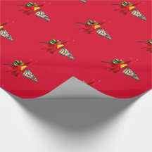 Rotes Dahlie-Monarchfalter-Geschenk-Packpapier