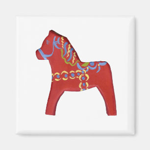 Rotes Dala Pferd # 1 Magnet