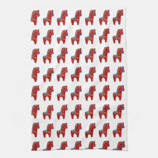Rotes Dala Pferd Küchentuch